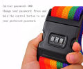 【Footprint】 Travel Luggage Strap Adjustable Luggage Strap With Safety 3 Digits Password Number Lock Rainbow Color Belt Strap Lock. 