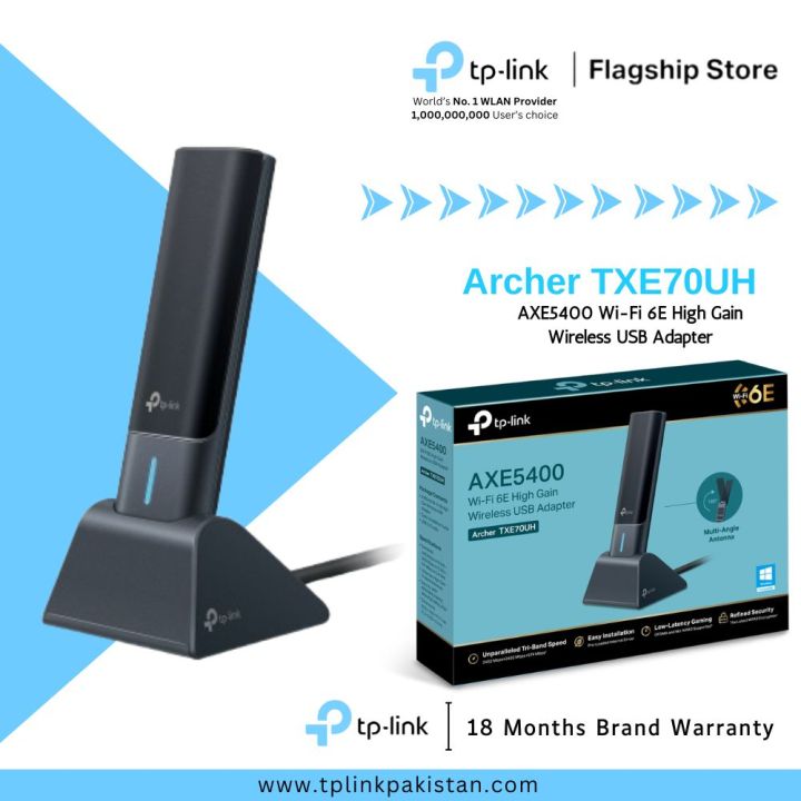 TP-Link Wi-Fi 6E Adapter Archer TXE70UH AXE5400 Wi-Fi 6E High Gain Wireless USB Adapter - 18 Months Brand Warranty