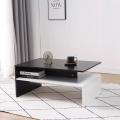 Coffee table Center Table Upper Black And Lower White Coffee Table Magazine Shelf Small Table Customized. 