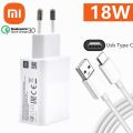 18w Xiaomi Charger Original Fast Charge EU Adapter for Redmi 12 10 12C Poco M3 C40 Redmi Note 9 8 Pro 2A Usb 3.1 Type C Cable Timenine. 