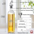 FARI Olive Oil Dispenser Bottle – 500ml Glass Cooking Oil and Vinegar Cruet No Drip with Stainless Steel Funnel (1). 