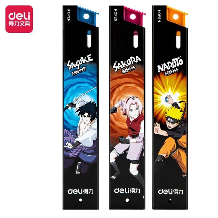 Deli S1350 0.5mm 2B NARUTO Mechanical Pencil Replace Lead Kawaii Pencil Refill Student Supplies Stationery Straggle Steipos