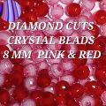 300 PCS TWO TONE SHADE CRYSTAL DIAMOND CUTS BEAD IN 5 DIFFERENT FINEST COLOURS, SIZE 8MM FOR CRAFT PROJECT DIY SEWING CRAFT SUPPLIES.   TWO TONE SHADE CRYSTAL DIAMOND CUTS BEADS.. 