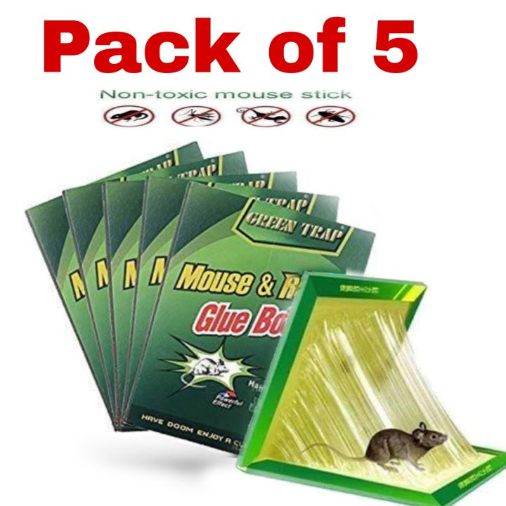Pack of 5 - Mouse & Rat Glue Traps - Special Catch Mouse & Rat Bond Trap - Mouse Trap Book - Mouse Catcher Glue Book - Rat Glue Pad - Mouse and Rat Trap Glue Book with Extra Stickiness