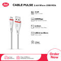 itel Cable Pulse M24 Micro USB Data Cable, 2.4A Fast Charging, High-Speed Data Transfer, 1 Meter Long, Durable Design. 