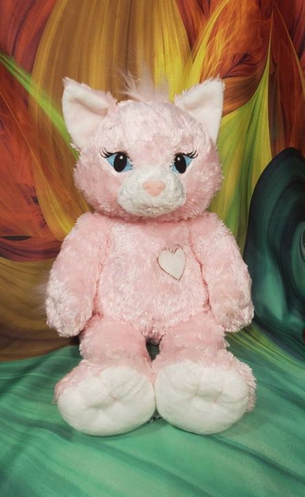 BUILD-A-BEAR%20PLUSH%20PINK%20CAT%20W/WHITE%20HEART%20~%20SOUND%2020%20STUFFED%20TOYS%20-%20Image%206