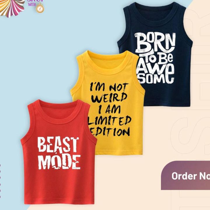 pack of 2 kids Sando  sleeveless t-shirt for boys