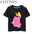 Princess Aurora Dress Up Disney Anime Fashion Cotton Summer Children's Cartoon T-shirt Round Neck Short Sleeve Print Pattern. 