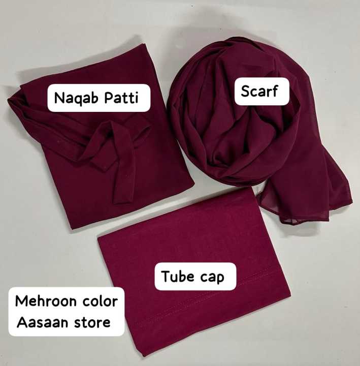 Chiffon%20Georgette%20Hijab%20Scarf%20Plus%20Same%20Niqab%20Patti%20Plus%20Cap%20Stroller%20for%20girls%20and%20women,%20Easy%20to%20wear%20Plain%20Chiffon%20Georgette%20Hijab%20Stroller%20Scarf-%20%20Dupattas%20-%20Image%204