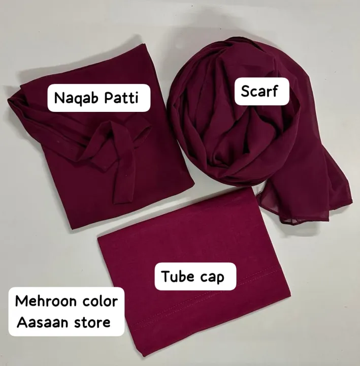 Chiffon%20Georgette%20Hijab%20Scarf%20Plus%20Niqab%20Patti%20Plus%20Cap%20stoller%20for%20girls%20and%20women%20Easy%20to%20wear%20Plain%20Chiffon%20Georgette%20Hijab%20Stoller%20Scarf-%C2%A0%20Dupattas%20-%20Image%202