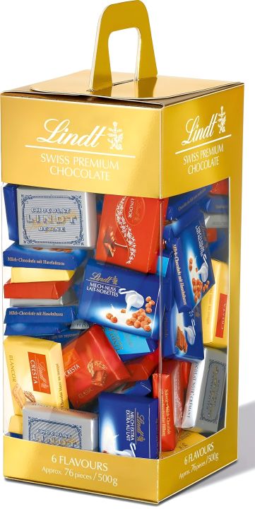 Chocolates | Lindt Swiss Assorted Chocolate Indulge Yourself and Surprise Other With the Popular Lindt Napolitains Individually Wrapped Mini Tablets Crafted By Lindt Masters| 38 Pieces |250g