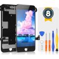 Original Bokman for iPhone 8 Black Screen Replacement Parts Full Display Assembly with Earpiece Speaker and Front Facing Camera Pre-assembled (. 