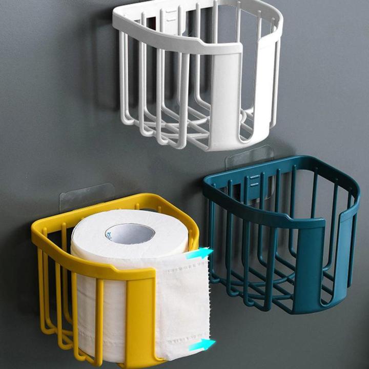 Toilet Paper Holders 'The ' Wall Mounted Roll Holder Adhesive Hanging Tissue Basket Drainage Storage Rack For Bathroom