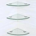 Set of 3 - Glass Corner Shelf Corner Shelve 8mm Glass 12 x12 inch Bath Decorate With Corner Shelve Rooms Shelve tempered glass. 