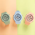 Douyin Internet celebrity multi-functional matcha green electronic watch for boys and girls, student sports alarm clock, luminous LCD couple watch. 