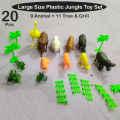 Large Size 20 - Pcs Wild Animal Kingdom Plastic Animals Action Figure World Jungle Zoo Toys Set - Big Animal For Kids Boys Girls Fun Playing Prank Play Toy. 