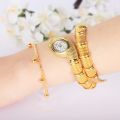 Geekthink Quartz Watch Women Ladies Snake Shaped Bracelet Watch Bangle Diamond Ornaments Silver Gold. 