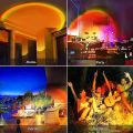 Sunset Lamp with Phone APP Remote-16 Rgb Colors LED Projection| Light-Ambient Lighting Mood Setting-Golden Hour Light| Photography Tiktok-USB Night| Sunset Light with Remote Control LED Projector Sunlight Lamp Sunrise Lamp for Selfie Lighting Party Decor. 