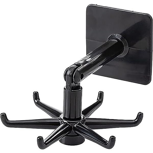 360 Degrees Adhesive Hook Kitchen Bathroom Storage Hanger Wall Hanging Cabinet Shelf Rotating Folding Hooks Foldable Rotatable Mounted Organizer Holder Moisture Proof Swivel Seamless Hangers Mount Adhesive Strong Bearing Manual Detachable