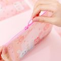 Kawaii Rabbit Heart Transparent School Pencil Case For Girls Office Student Pencil-Cases Storage Bag Box Stationery Supplies. 
