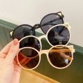 Fashionable Trendy Cat Ear Sunglasses for Kids Children Round Frame UV Protection Sun Glasses Boys Girls Summer Outdoor Eyewear. 