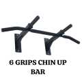 Pull Up Bar 6 Grips Chinup Bar  Pull up Side Pulley Bar Wall Mounting Chin up Bar Combo Solid Fitness Gym Accessory for Home Gym Black AMBALA FITNESS.. 