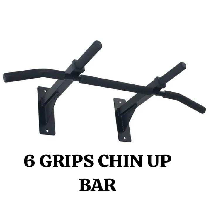 Pull Up Bar 6 Grips Chinup Bar  Pull up Side Pulley Bar Wall Mounting Chin up Bar Combo Solid Fitness Gym Accessory for Home Gym Black AMBALA FITNESS.