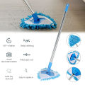 Microfiber Telescopic Triangle Mop, 180 Degree Rotatable Adjustable, Extendable Triangle Cleaning Mop Multifunction Triangular Mop Duster for Home Bathroom Floor Wall. 