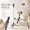 Original 4 in 1 Wireless Selfie Stick Tripod With Light and Without Light, Bluetooth Shutter Selfie Light, Foldable Selfie Stick For Phones and Tripod Stand, Bluetooth Shutter Video Photography Traveling Tiktok YouTube Videos Vlogs. 