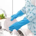 Reusable Rubber Latex Hand Gloves Extra Long Washing Gloves Cleaning Gloves Waterproof Rubber Gloves 2 Pieces ... 