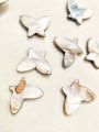 15pcs Natural Flat Butterfly Black or Beige border Mother of Pearl Abalone Sea Shell Beads for Crafting - DIY Crafting Elegant Jewelry Making Supplies. 