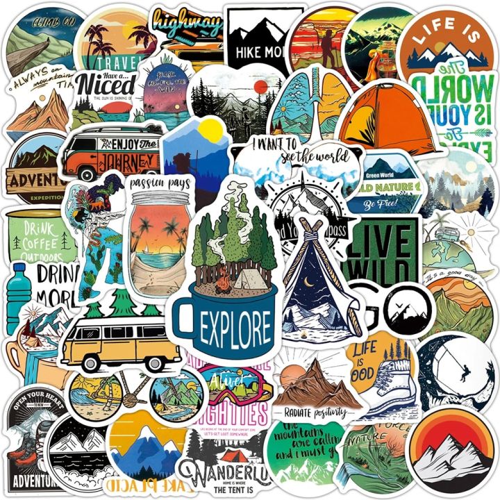 10/30/50PCS Outdoor Travel Landscape Graffiti Stickers Car Bike Travel ...