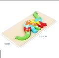 Montessori Wooden Jigsaw Puzzle Building Blocks, Board Game For Kids Educational Toy Animal Cartoon Intellectual Development Toys. 