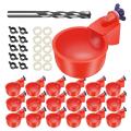 16 Pack Automatic Chicken Waterer Cups Poultry Waterers Poultry Water Feeder Chicken Water Cups with Drill Bit. 