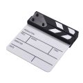 Compact Size Acrylic Clapboard Dry Erase TV Film Movie Director Cut Action Scene Clapper Board Slate - white + black. 