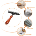 Carpet Rake Carpet Groomer Rake Pet Hair Remover,Iron Comb with Wooden Handle for Carpets Rugs Removal 1 PCS. 