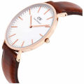 Daniel Wellington White Dial Brown Leather Strap Watch For Men DW00100006. 