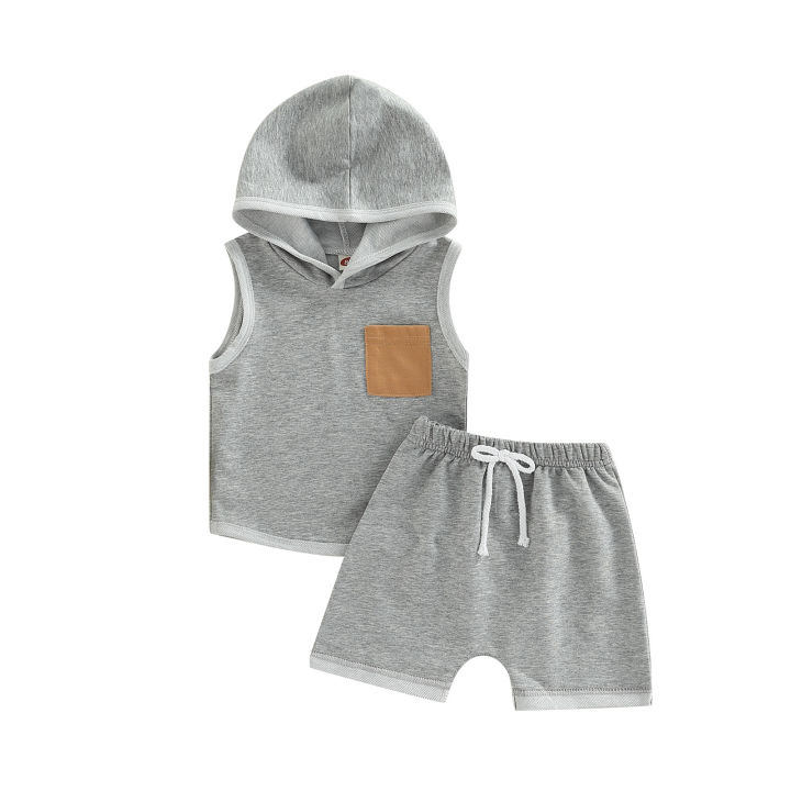 Infant%20Baby%20Boy%202%20Pieces%20Outfits,%20Patchwork%20Hooded%20Sleeveless%20Tank%20Tops%20+%20Elastic%20Waist%20Solid%20Color%20Shorts%20Summer%20Set%20-%20Image%206