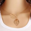 Minimalist Round Stick Pendant Necklace for Women Pearl Clavicle Necklace Leaves Long Chain Fashion Jewelry Statement Girl Gift. 