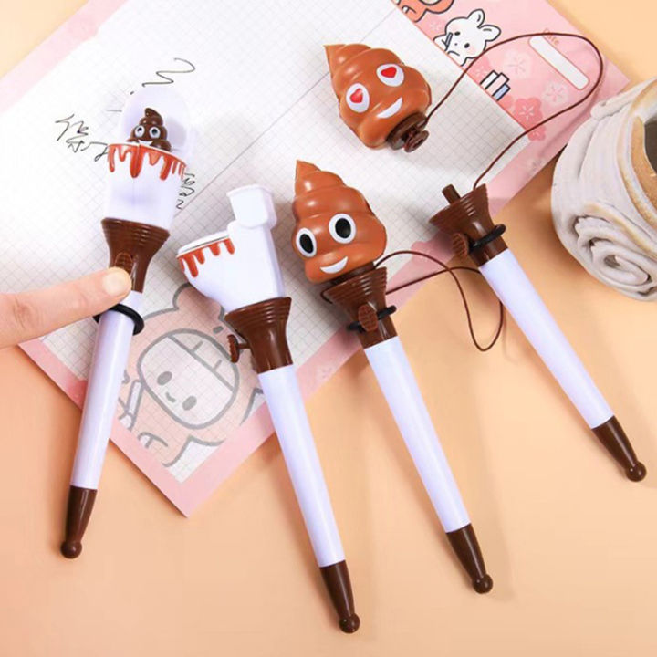 Cute Funny Cartoon Toilet Poop Ballpoint Pen 0.7mm Black Ink Ball Pen Kawaii Stationery Writing Tool School Office Supplies Yao Store