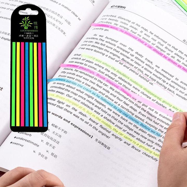【HOT】 Cute PET Sticky Note Flags Tabs Page Markers Paper Index Bookmark Thin Strip Fluorescent Sticky Notes Office Supplies Stationery