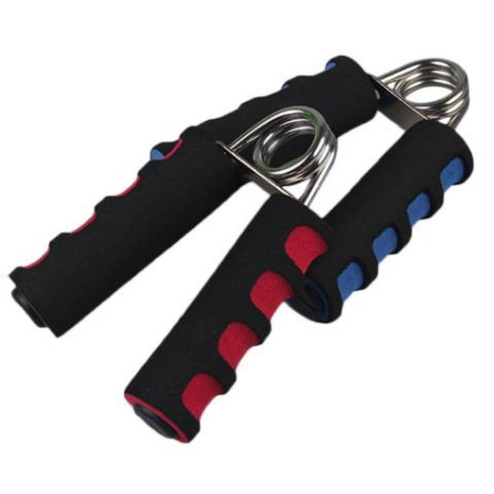 Spring Hand Grip Finger Strength Exercise Sponge Forearm Health Builder Pack of 2 - Hand Gripper - Black Blue Red