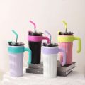 800ml Insulated Stainless Steel Travel Mug with Handle & Straw – Double Wall Vacuum Coffee Tumbler with Lid for Home, Office & Outdoor Use. 