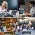 Portable Air Conditioner Fan,Personal Mini Small Evaporative Air Cooler with AC adapter,Desktop Cool Humidifier with 7 Colors LED Light,1/2/3 H Timer,3 Speeds & 3 Spray for Room Office Home Travel. 