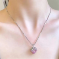 Hunts Best - New Fashion Pink Zircon Crystal Heart Necklace for Women - Sterling Silver Chain Pendant Necklace for Girls - Birthday Gift for Girls, Girlfriend, Bestie, Wife, Sister, Daughter and Mother.. 