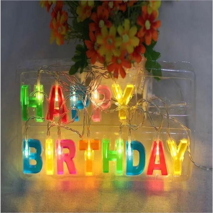 Happy Birthday Lights -13 LED Letter Battery Operated String Lights Party Decorations