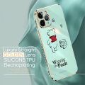 Jizetin (Free Lanyard) for OPPO F11 Pro Back Cover Honeypot Pooh Luxury 6D Plating Case Side Pattern Soft Silicone Square Mobile Phone Cases. 