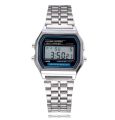 2024 Most Demanded Digital Watch For Men And Women Silver Square Electronic DialWith Stainless steel Straps Wrist watch Chronograph Sport Waterproof Women Bracelet Alarm Clock Watch For Unisex. 