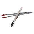 2Pcs Lab Industrial Rubber Tipped Tweezers Steel Non Marring Flat Tip Tip Steel Forceps Black and Red Tip Craft Tweezers Tools Nice Control. 
