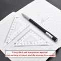 Plastic Ruler Set, 4 Pieces Mathematical Geometry Tool Protractor Ruler Triangle Ruler Square Transparent Ruler Set for School Office Drawing Measurement. 